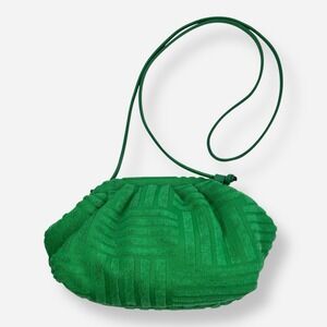 Kelly Green Terry Cloth Clutch‎ Pouch Bag Shoulder Crossbody Strap